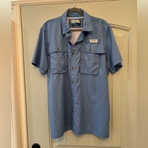 Magellan Outdoors Men's Checkered Blue Button Down Shirt